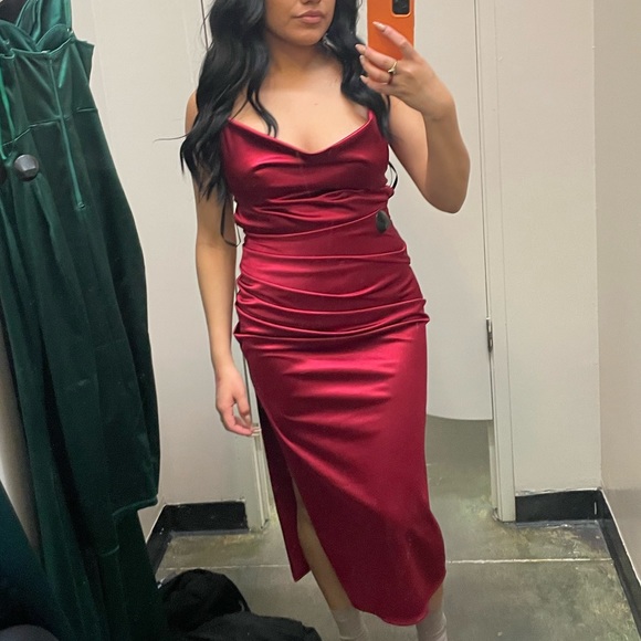 Windsor Cowl Neck Satin Lace Up Back - Picture 1 of 4